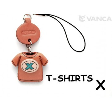 X(Blue) Japanese Leather Cellularphone Charm T-shirt 