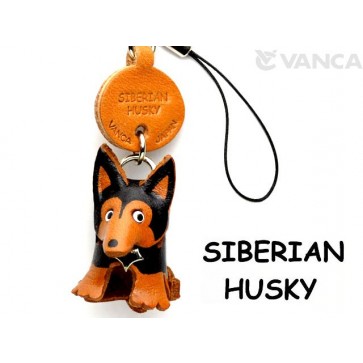 Siberian Husky Leather Cellularphone Charm #46761