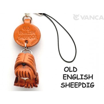 Old English Sheepdog Leather Cellularphone Charm