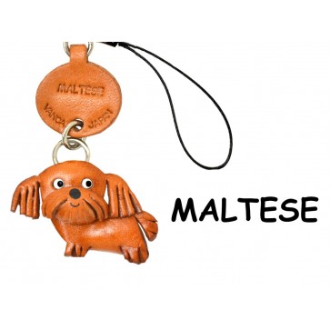 Maltese Leather Cellularphone Charm