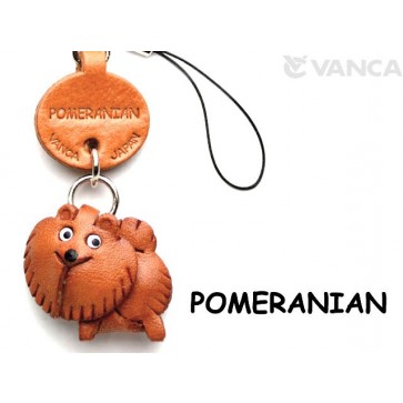 Pomeranian Leather Cellularphone Charm