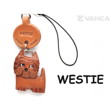 Westie Leather Cellularphone Charm #46765