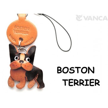 Boston Terrier Leather Cellularphone Charm