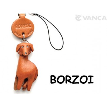 Borzoi Leather Cellularphone Charm