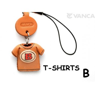 B(Red) Japanese Leather Cellularphone Charm T-shirt 