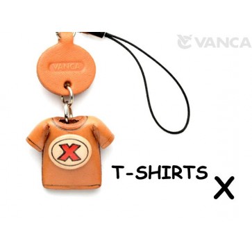 X(Red) Japanese Leather Cellularphone Charm T-shirt 