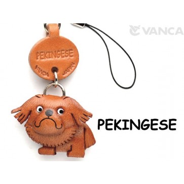 Pekinigese Leather Cellularphone Charm