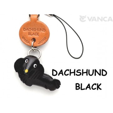 Dachshund Black Leather Cellularphone Charm