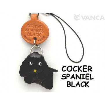 Cocker Spaniel Black Leather Cellularphone Charm