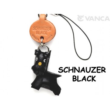 Schnauzer Black Leather Cellularphone Charm #46755