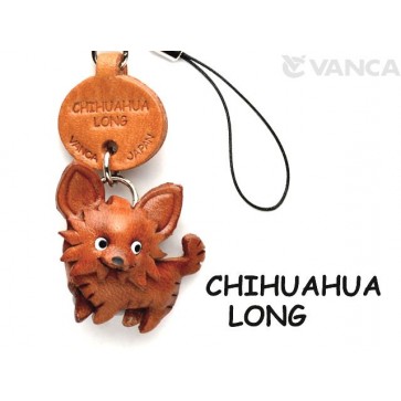 Chihuahua Long Haird Leather Cellularphone Charm