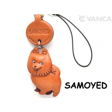 Samoyed Leather Cellularphone Charm #46753