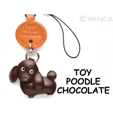 Toy Poodle Chocolate Brown Leather Cellularphone Charm #46786