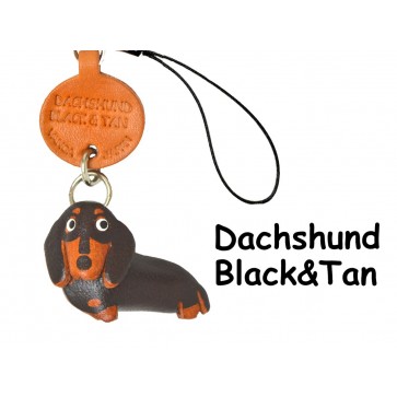 Dachshund Smooth Black&Tan Dog Leather Cellularphone Charm #46792