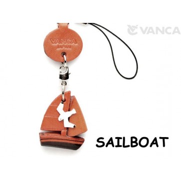 Sailboat Japanese Leather Cellularphone Charm Goods