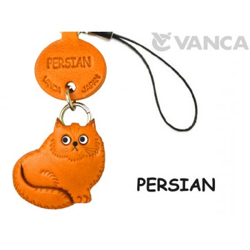 Persian Cat Leather Cellularphone Charm #46418