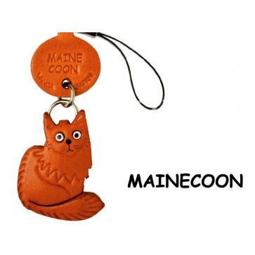Main Coon Japanese Leather Cellularphone Charm Cat