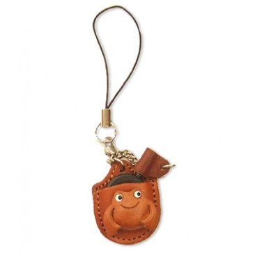 Frog Japanese Leather Cellularphone Charm Magnifying glass
