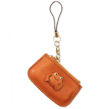 Frog Japanese Leather Cellularphone Charm Change Purse