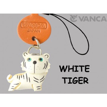 White Tiger Leather Cellularphone Charm