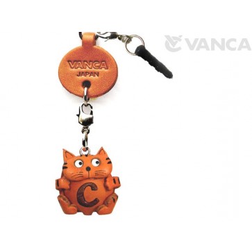 Alphabet Cat C Leather Animal Earphone Jack Accessory