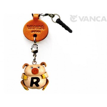 Alphabet Pig R Leather Animal Earphone Jack Accessory