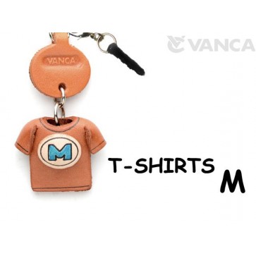 M/Blue Leather T-shirt Earphone Jack Accessory