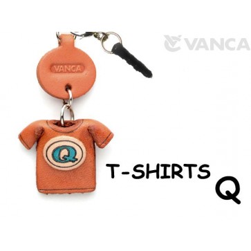 Q/Blue Leather T-shirt Earphone Jack Accessory