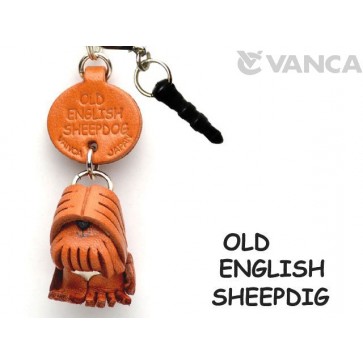 Old English Sheepdog Leather Dog Earphone Jack Accessory