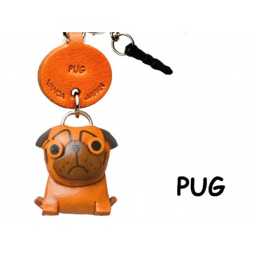 Pug Leather Dog Earphone Jack Accessory