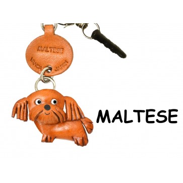 Maltese Leather Dog Earphone Jack Accessory