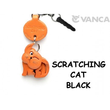 Scratching Cat Plain Leather Cat Earphone Jack Accessory