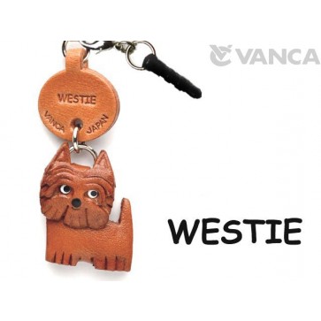 Westie Leather Dog Earphone Jack Accessory