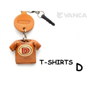 D/Red Leather T-shirt Earphone Jack Accessory