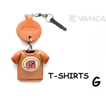 G/Red Leather T-shirt Earphone Jack Accessory