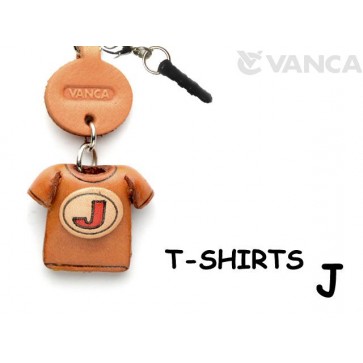 J/Red Leather T-shirt Earphone Jack Accessory