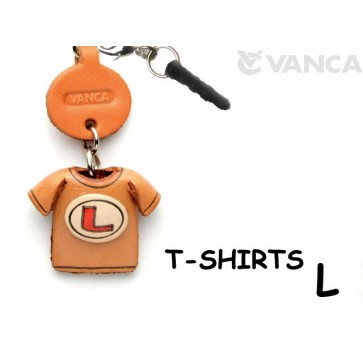 L/Red Leather T-shirt Earphone Jack Accessory