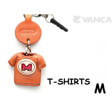 M/Red Leather T-shirt Earphone Jack Accessory