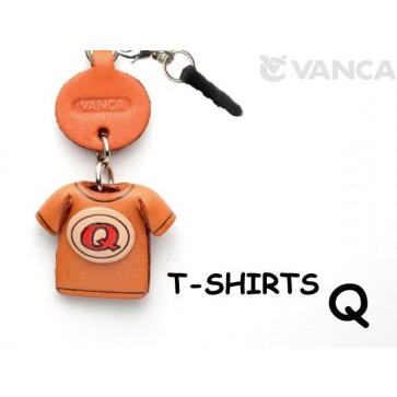 Q/Red Leather T-shirt Earphone Jack Accessory