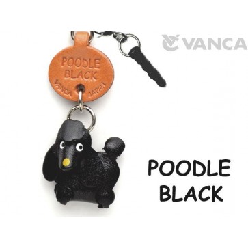 Poodle Black Leather Dog Earphone Jack Accessory