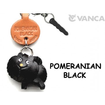 Pomeranian Black Leather Dog Earphone Jack Accessory