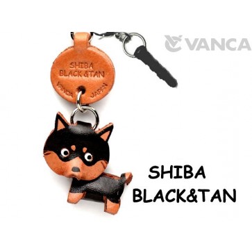Shiba Black&Tan Leather Dog Earphone Jack Accessory