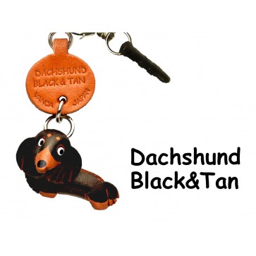 Dachshund Longhair Black&Tan Leather Dog Earphone Jack Accessory