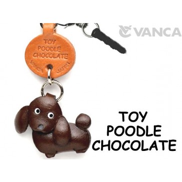 Toy Poodle Chocolate Brown Leather Dog Earphone Jack Accessory