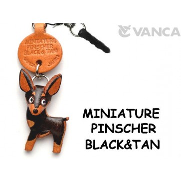 Miniature Pinscher Blak&Tan Leather Dog Earphone Jack Accessory