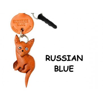 Russian Blue Leather Cat Earphone Jack Accessory