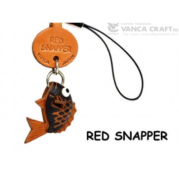 Red Snapper Japanese Leather Cellularphone Charm Fish 