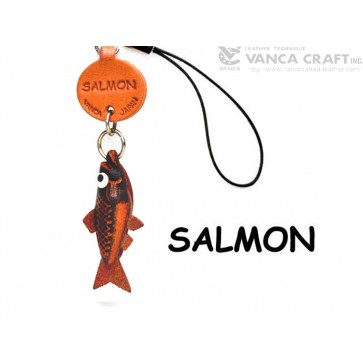 Salmon Japanese Leather Cellularphone Charm Fish 