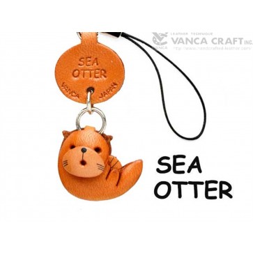 Sea-otter Japanese Leather Cellularphone Charm Fish 