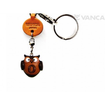 Initial Owl O Leather Animal Keychain 